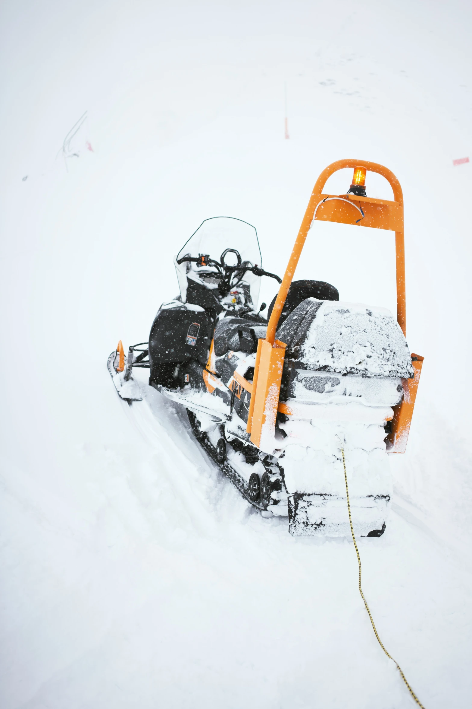 a snow mobile is shown in the snow