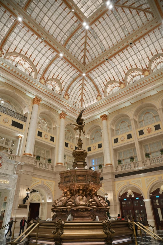 a grand entrance hall in a large building