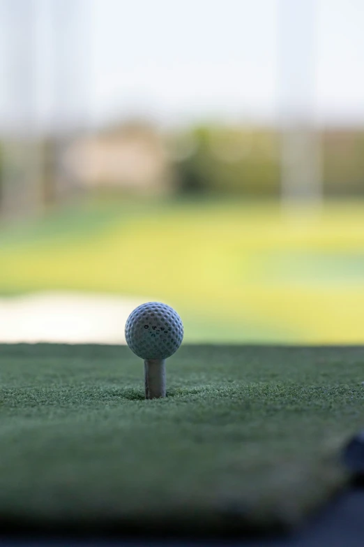 a golf ball is on the ground with an tee