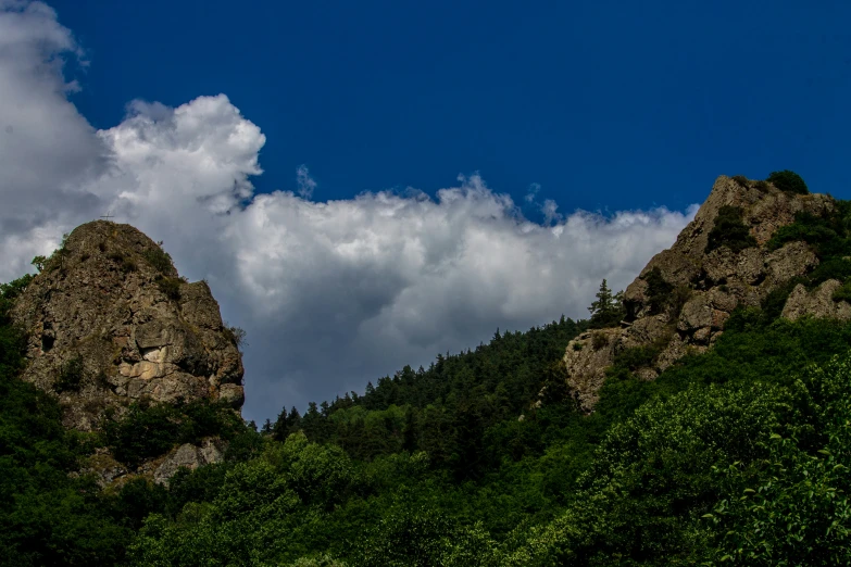 the three tall mountains are near each other