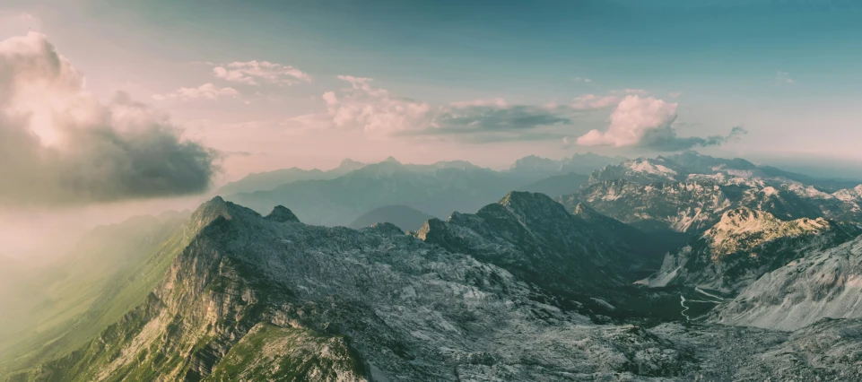 mountain peaks at high altitude in the mountains