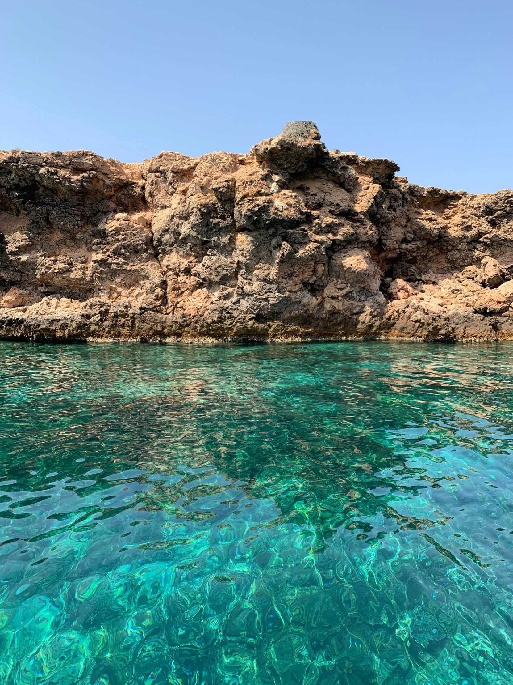 blue waters near the beach with cliffs