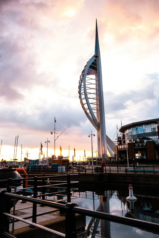 a tall tower with a massive metal structure