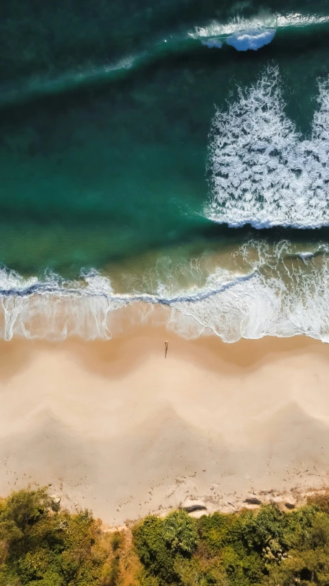 an aerial view of a beach and the ocean