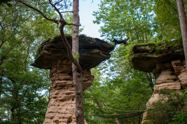 the ruins of some kind of structure that looks like a rock tower