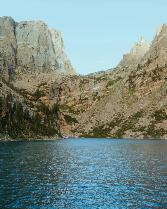 a large body of water surrounded by mountains