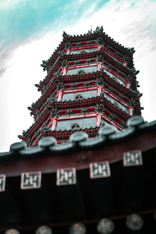 the red building is very intricate and ornate