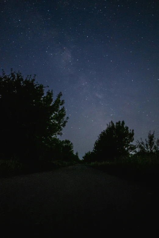 night time scene with the sky full of stars