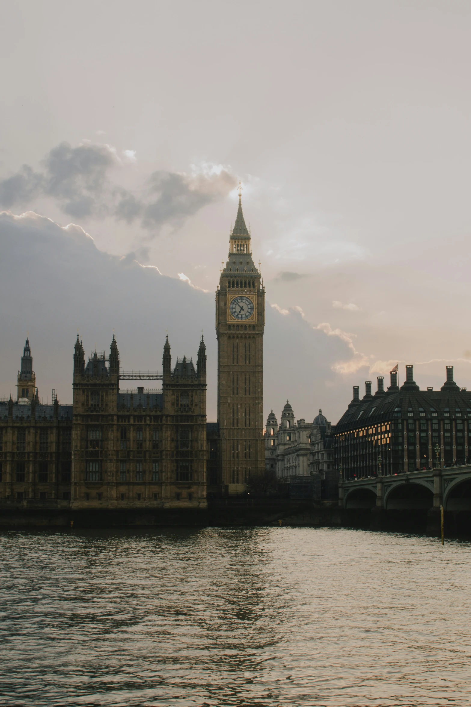 big ben and the houses of parliament viewed from across a river