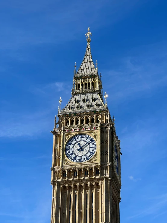 big ben with a clear sky as the background