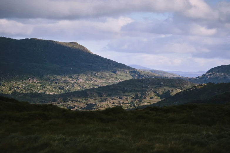 the rolling hills are high with very thin peaks