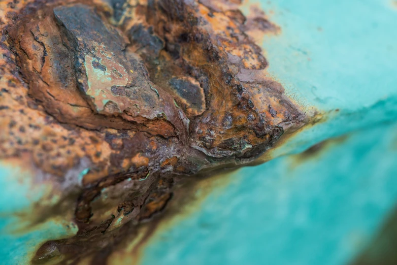 rusty rusted surface of a metal bowl