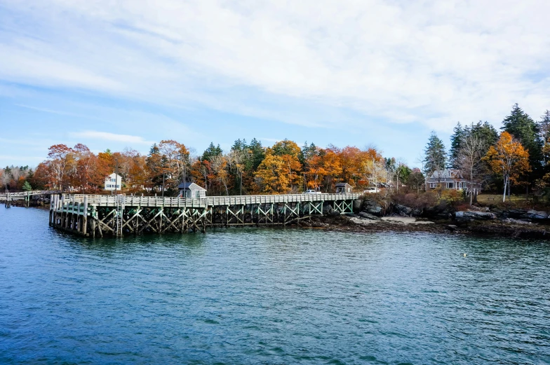 a view of a boat dock in the middle of a lake