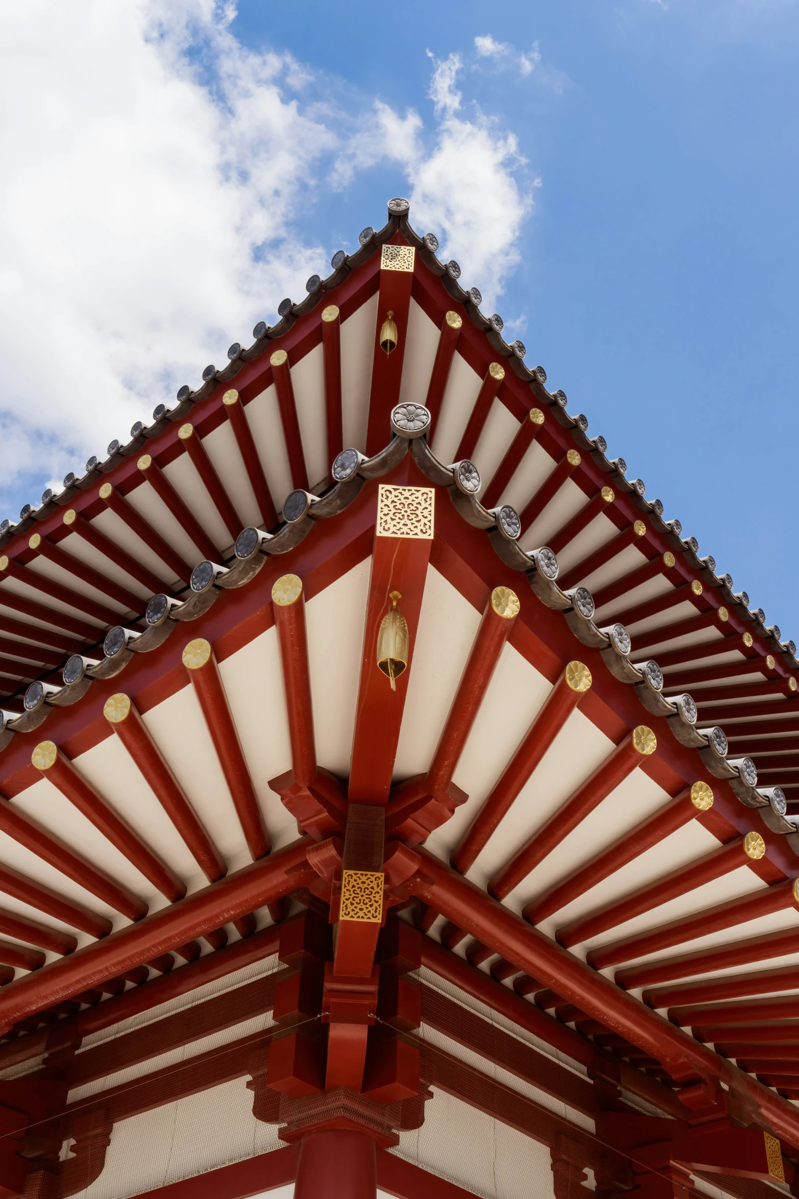 an artistic view of the roof and windows