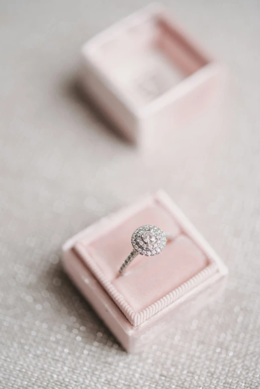 a ring inside a velvet presentation box