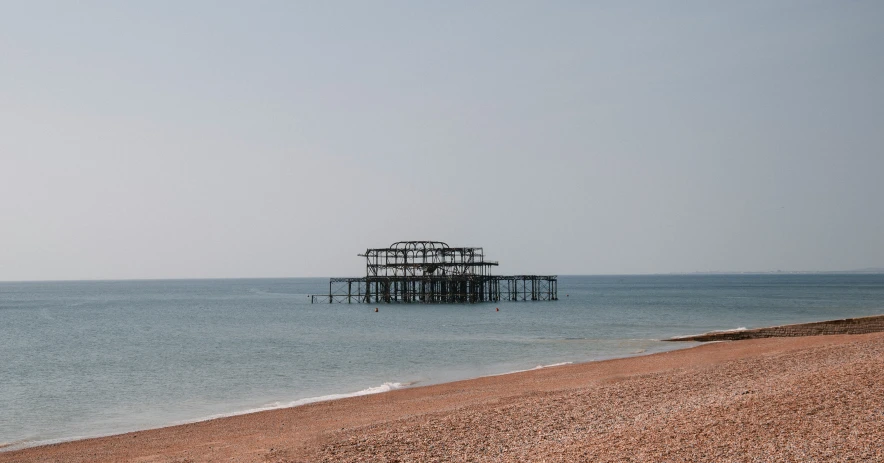 some water waves and a few wooden piers