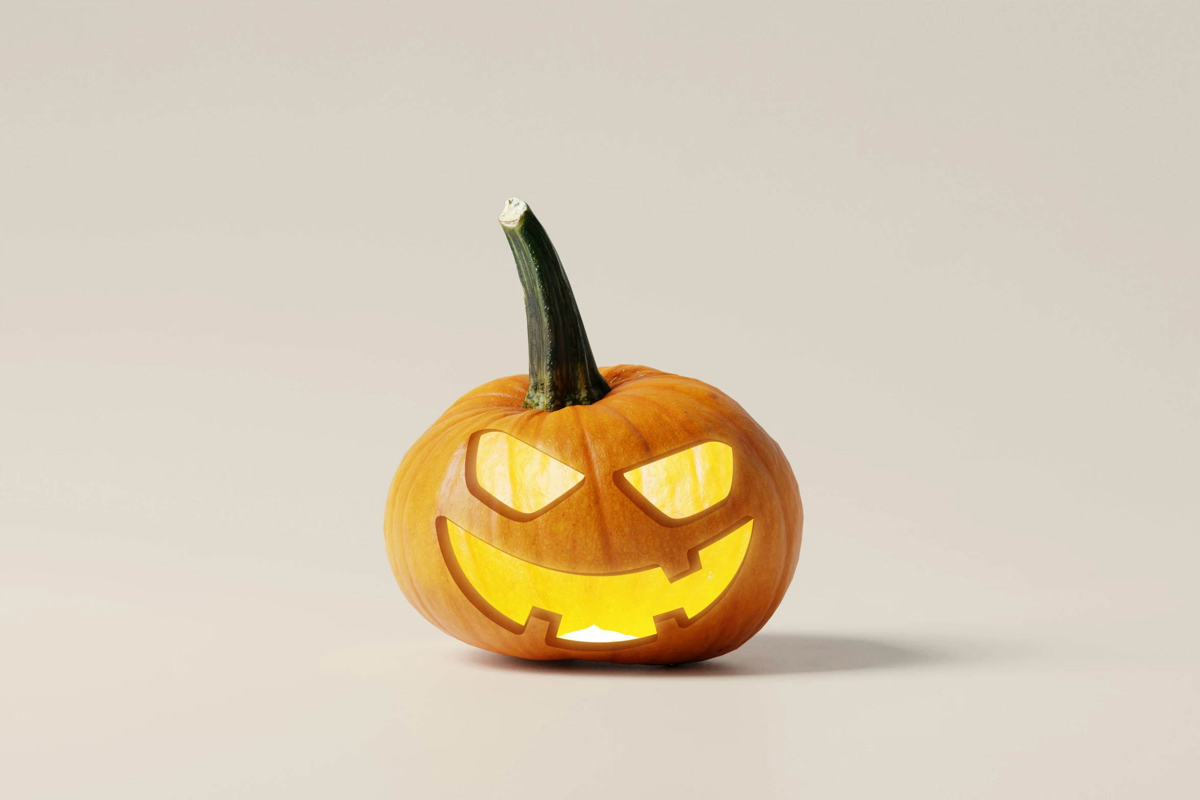 a carved pumpkin with a smile on its face