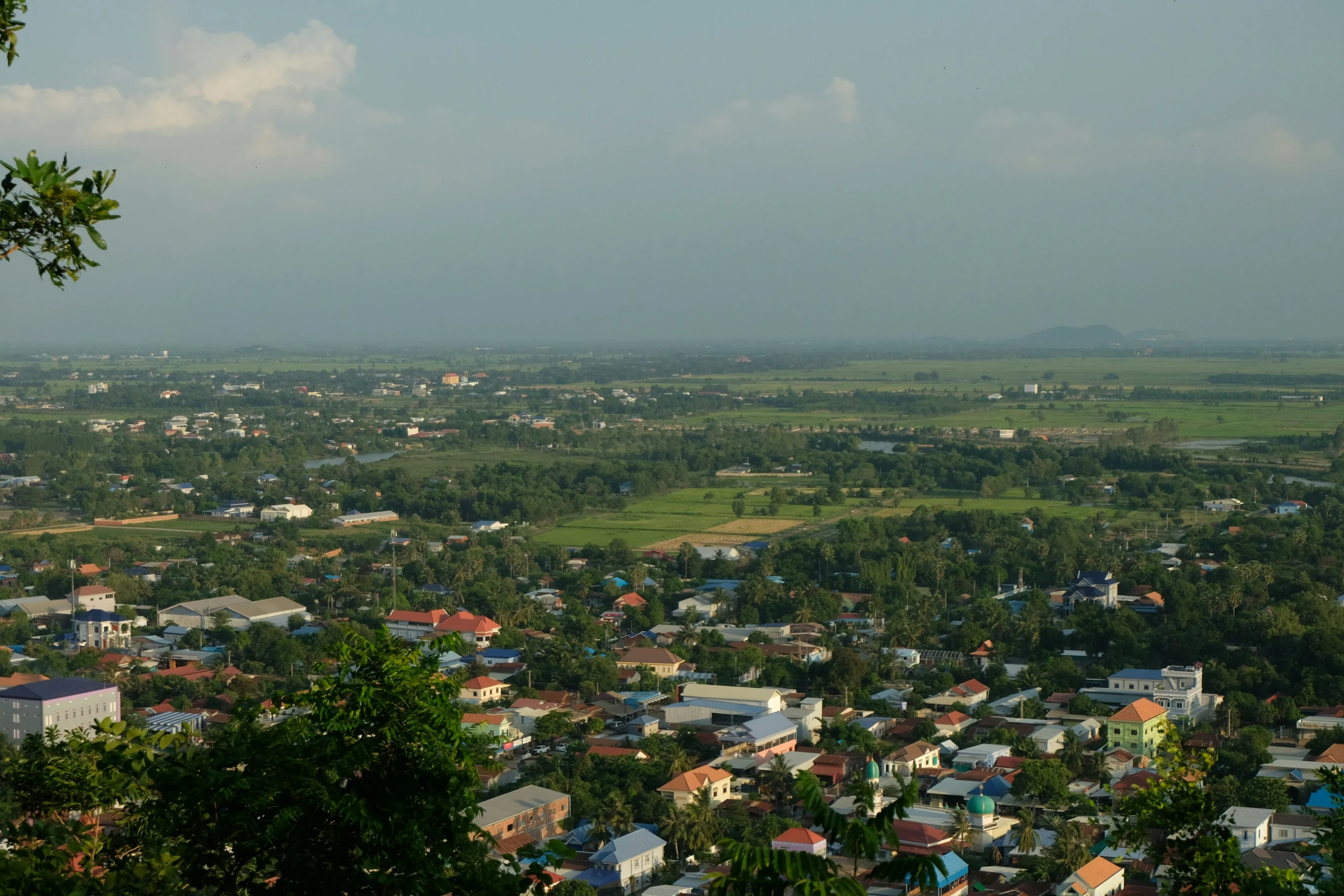 the town has many different colored houses in it