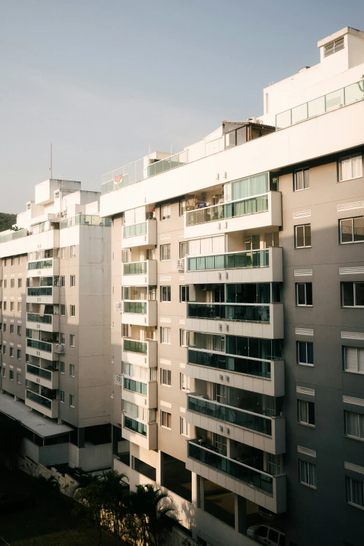 a very tall building with balconies and balconies