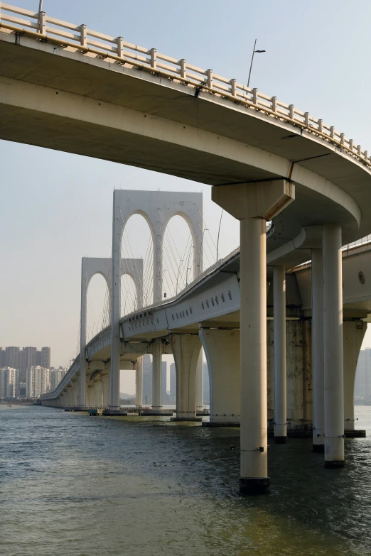 the bridge is built in the middle of the water