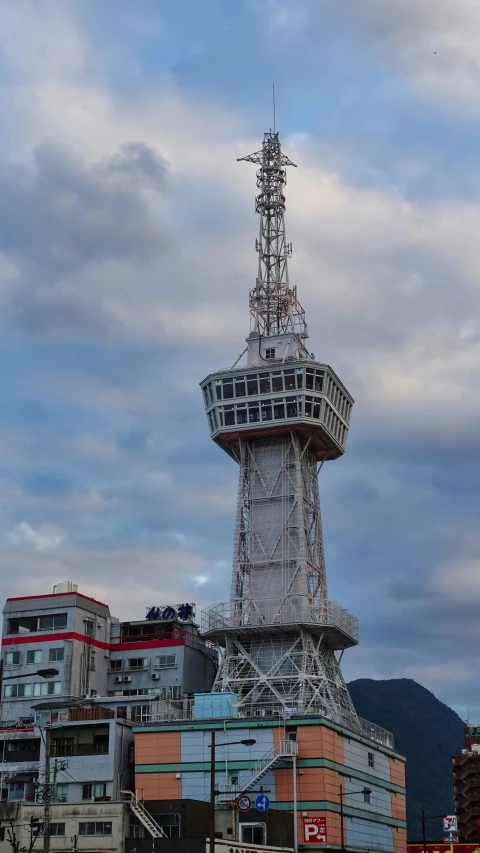 an outdoor tower that is located on the top of a building