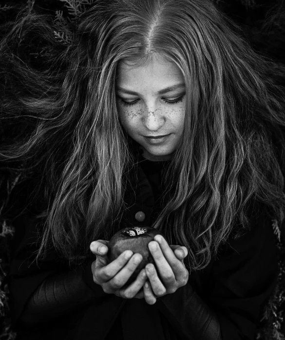 girl wearing black shirt looking at her phone