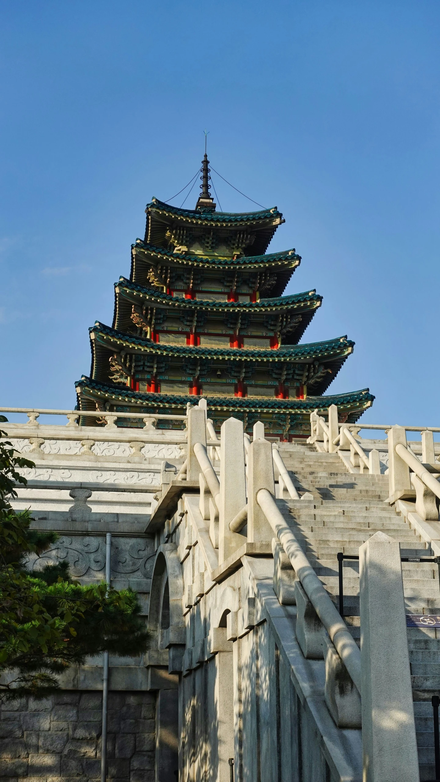 looking up at the top of a building in an asian country