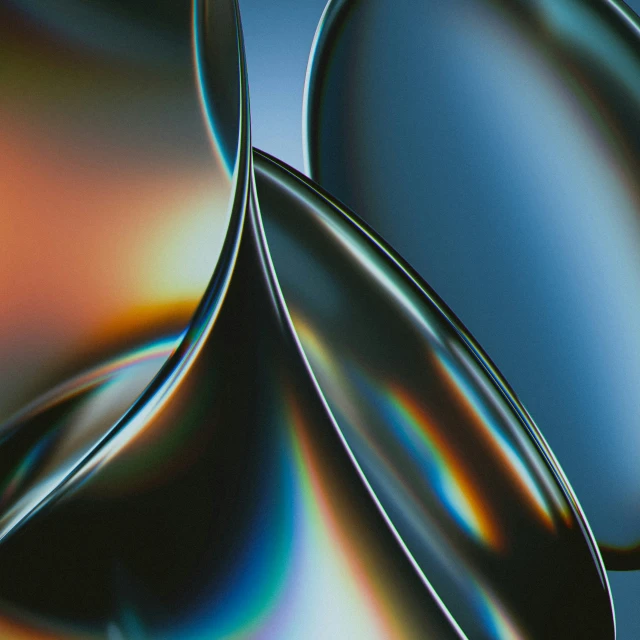 colorful shiny shapes and lines in an abstract pograph