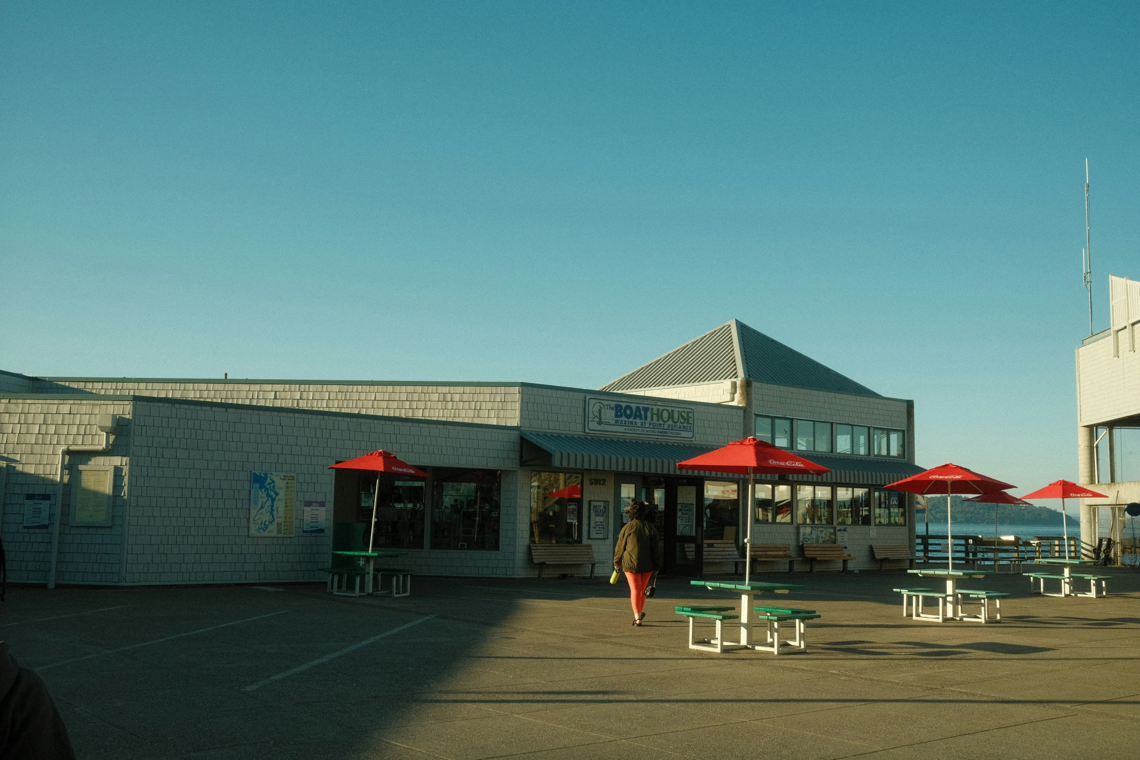 an image of outdoor seating area in front of a restaurant