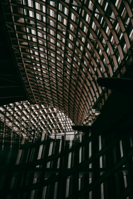 the roof in the train station of a city