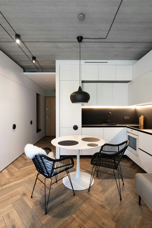 an empty modern apartment interior with white walls