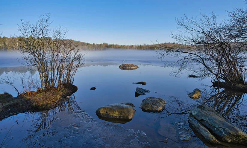 the water is very calm and calm