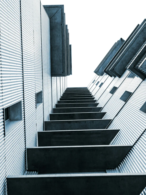 the stairs on the side of a building