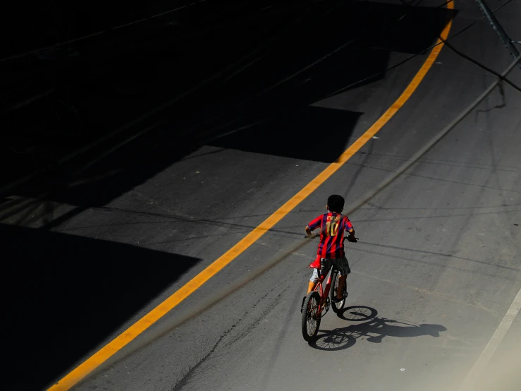 a man on a bicycle in a race