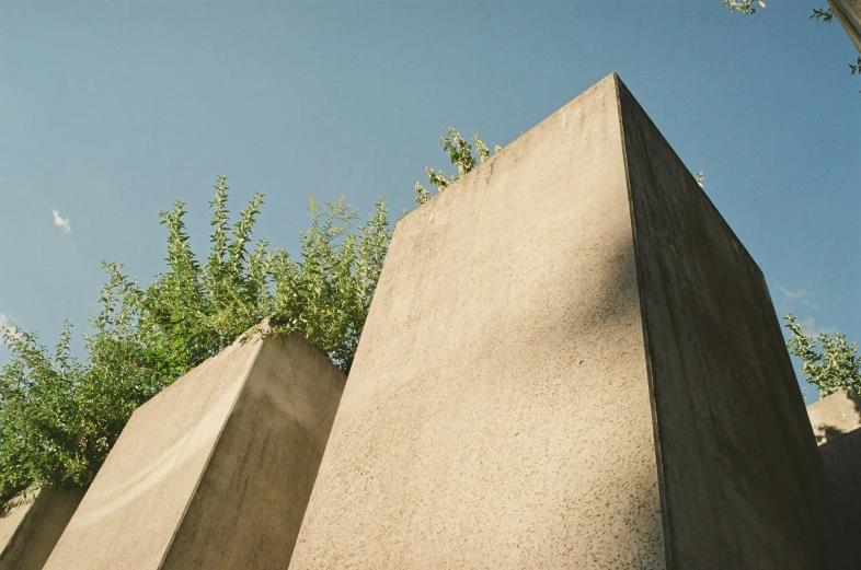 a very tall structure by some green leaves