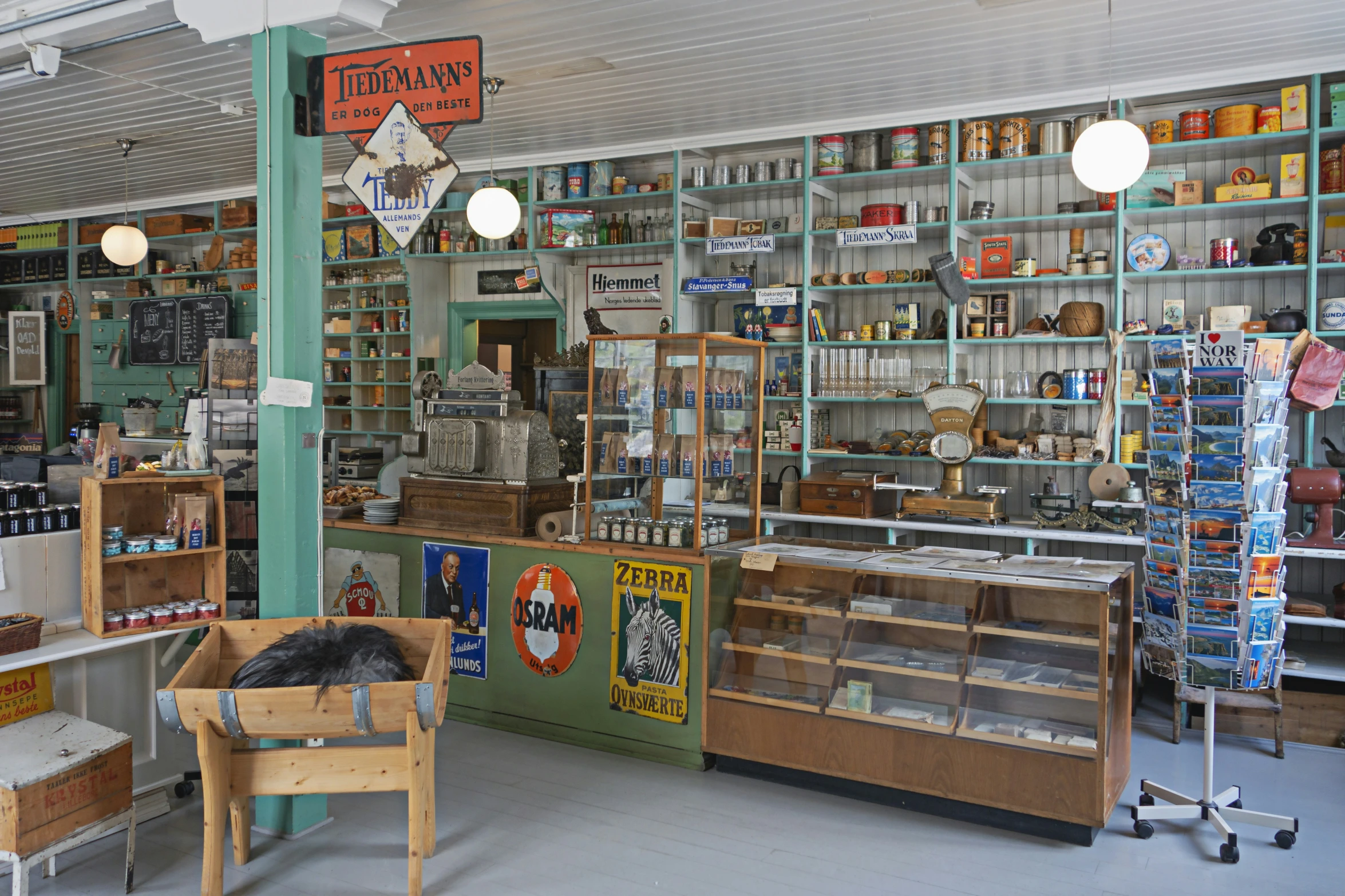 this room features many shelves and shelves full of various items