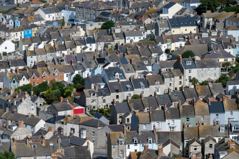 many houses are shown in this aerial view