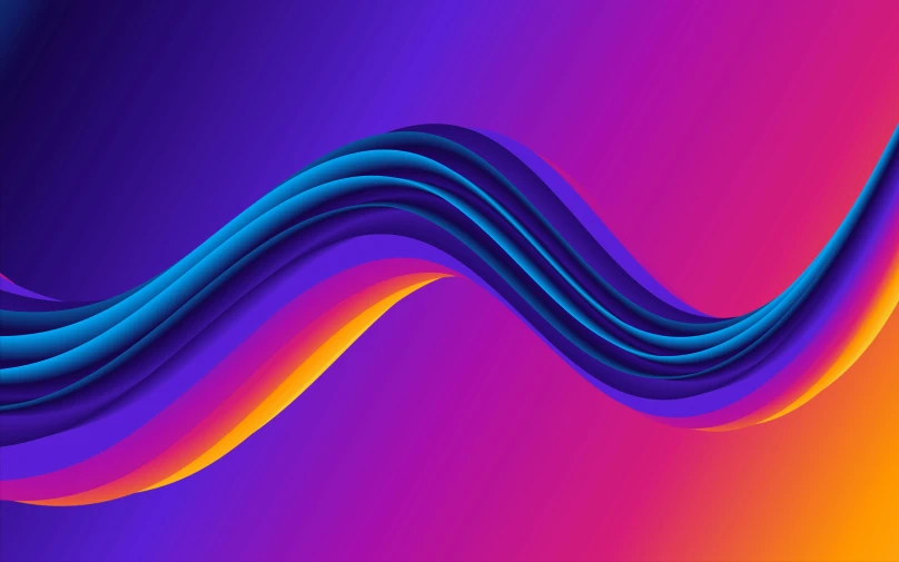 an abstract colorful wave background with blue, pink and yellow