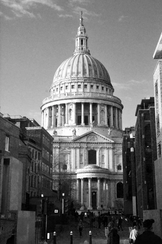 a black and white po of the british capital in england