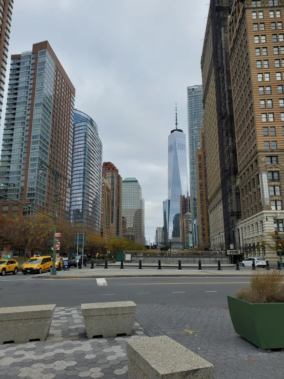 there are many buildings with many windows on this street