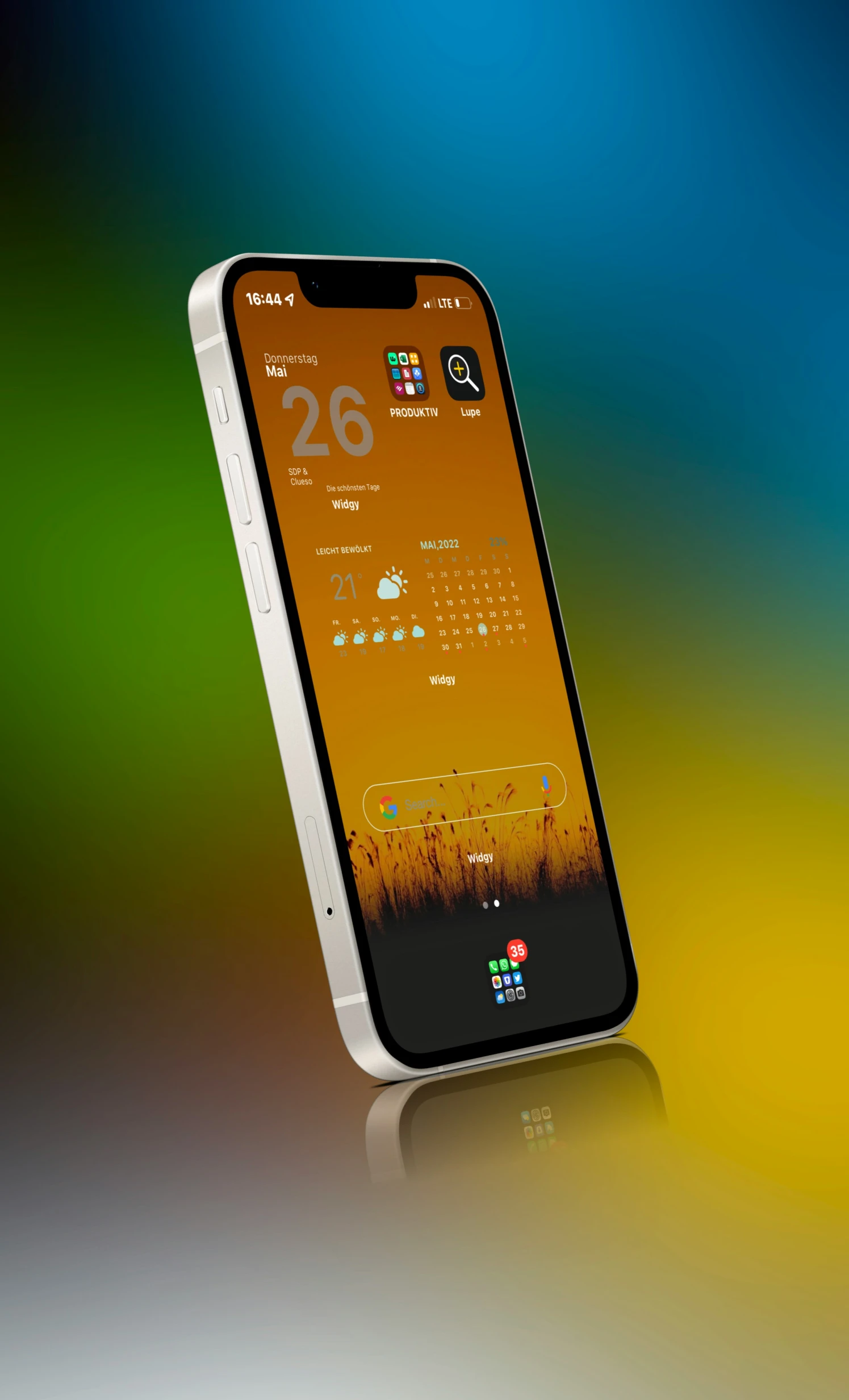 the screen of an iphone in full view on a multi - colored background