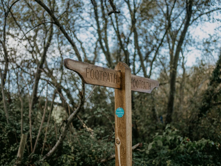 a wooden pole with two signs that show the direction to different locations