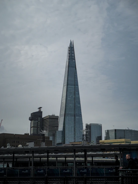 there is a view of the shard of the building