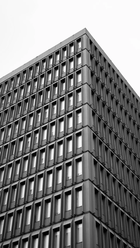 a black and white po of a tall building