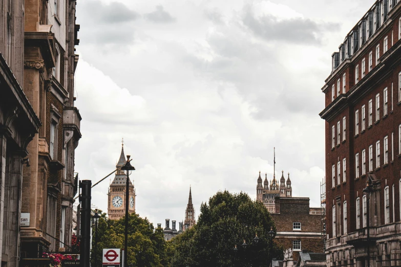 several tall buildings stand behind one another