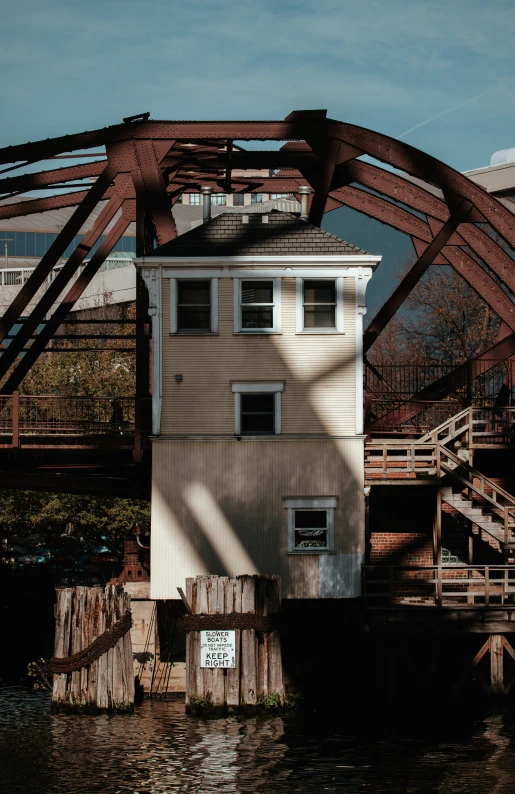 the view of a small structure in the water