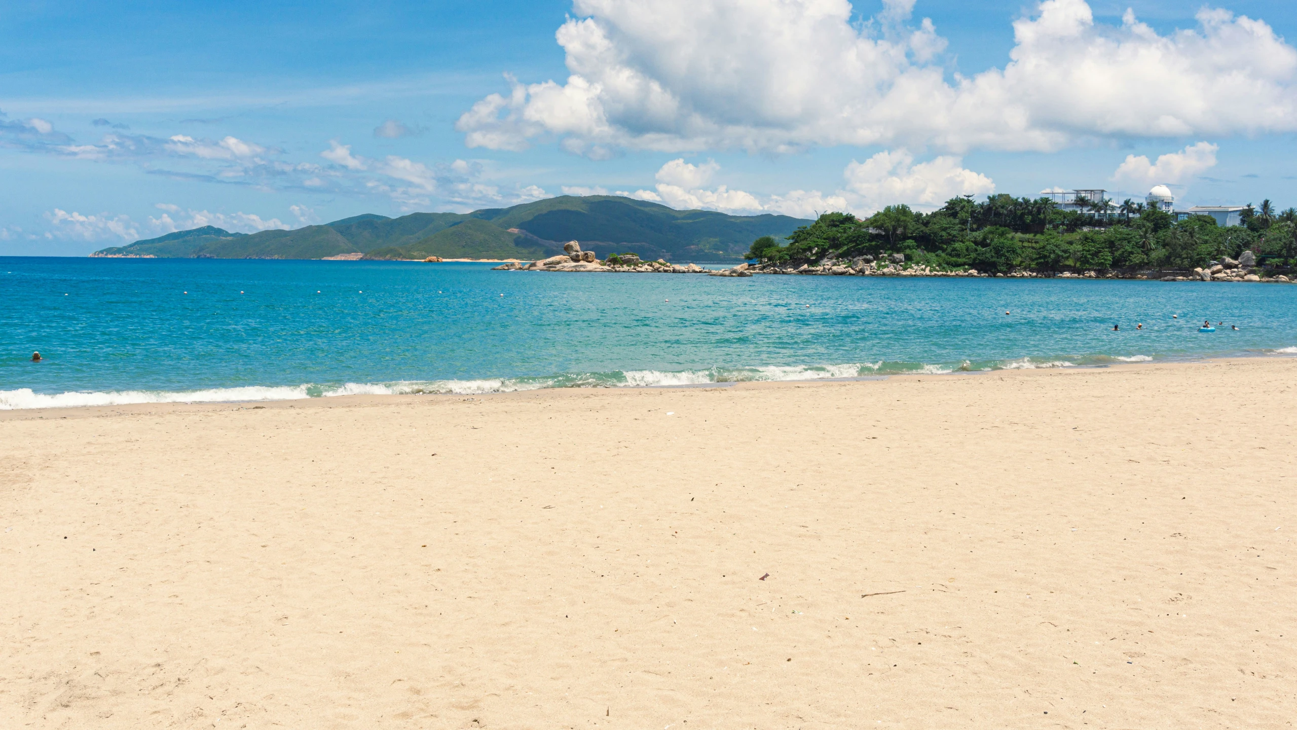 the beach is quiet and very clean