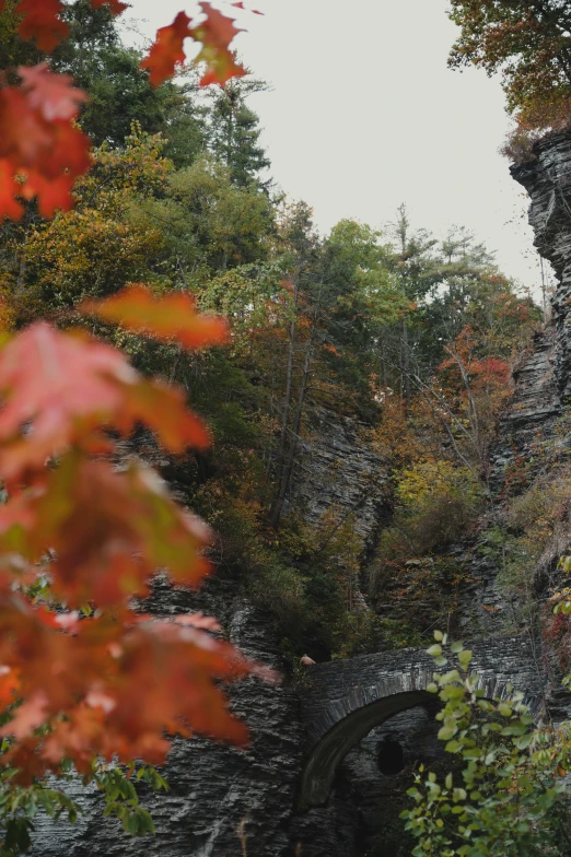 there is an old tunnel that has been built into the mountains