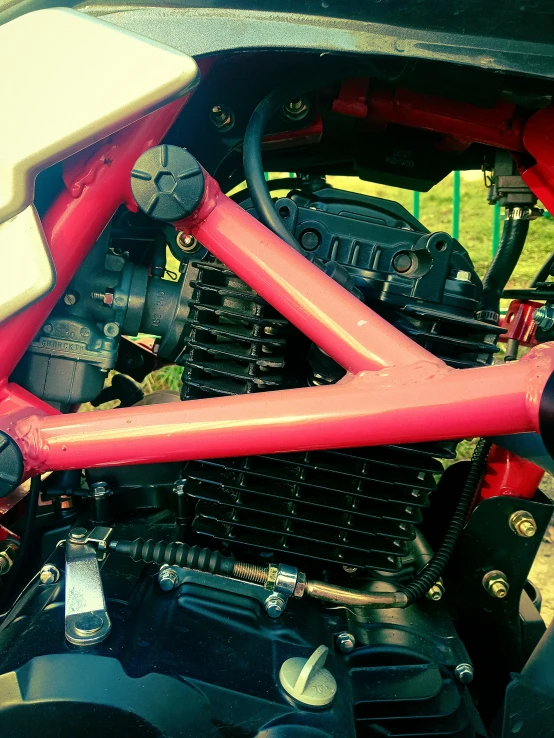 a view of the front engine compartment in a vehicle