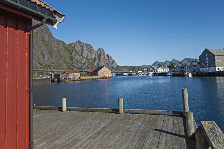 a large body of water surrounded by mountains